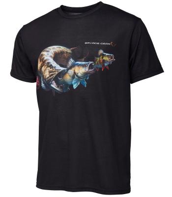 Savage gear tričko cannibal tee black - m