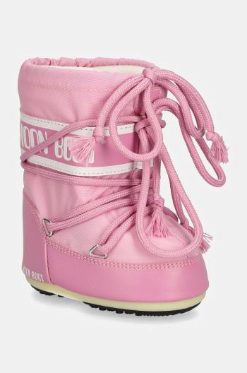 Dětské sněhule Moon Boot ICON MINI NYLON růžová barva, 80D1400430