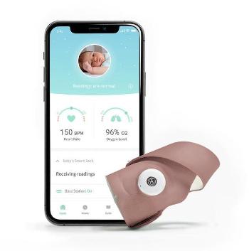 Bébiőr Owlet Smart Sock 3 - matt rózsaszín