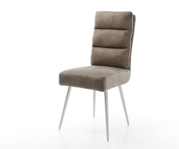 Jídelní židle Pela-Flex taupe vintage zúžená podnož nerezová