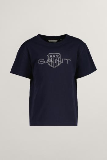 TRIČKO GANT RELAXED CONTRAST SHIELD T-SHIRT EVENING BLUE