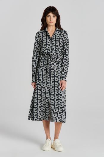 ŠATY GANT SLIM G PATTERN SHIRT DRESS EVENING BLUE