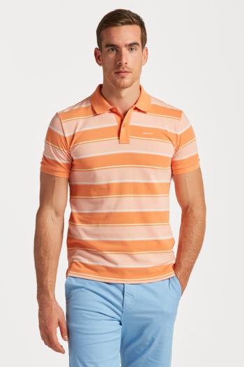 POLOKOŠILE GANT MULTI STRIPE SS PIQUE APRICOT ORANGE