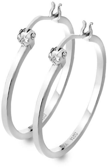 Hot Diamonds Stříbrné kruhové náušnice s diamanty Hoops DE625