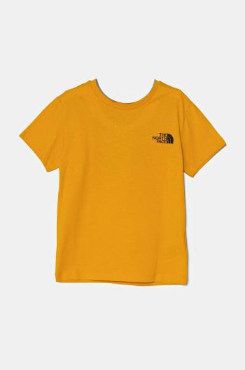 Dětské bavlněné tričko The North Face REDBOX S/S TEE žlutá barva, s potiskem, NF0A89VT56P1