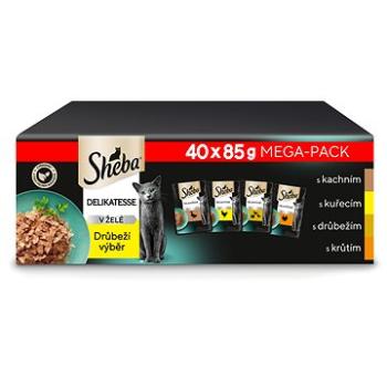 Sheba kapsičky drůbeží výběr v želé pro dospělé kočky 40 × 85g (4770608259242)