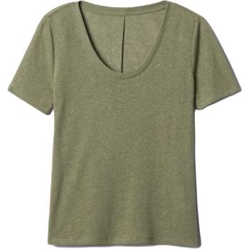 GAP V-SS LINEN SCOOP Dámské tričko, khaki, velikost