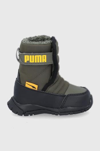 Dětské sněhule Puma 380746 zelená barva