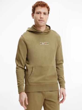 Tommy Hilfiger pánská khaki mikina Square logo - XL (GXR)