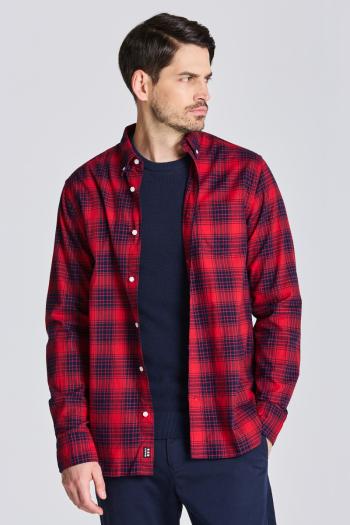 ING GANT D1. REG UT TWILL CHECK SHIRT RUBY RED