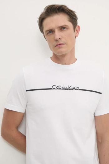 Bavlněné tričko Calvin Klein bílá barva, s potiskem, K10K113802