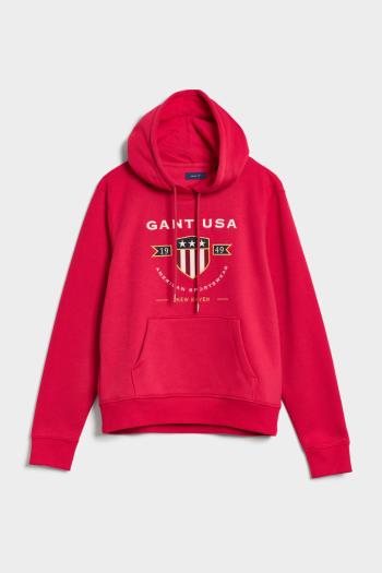 MIKINA GANT D1. BANNER SHIELD HOODIE RASPBERRY RED