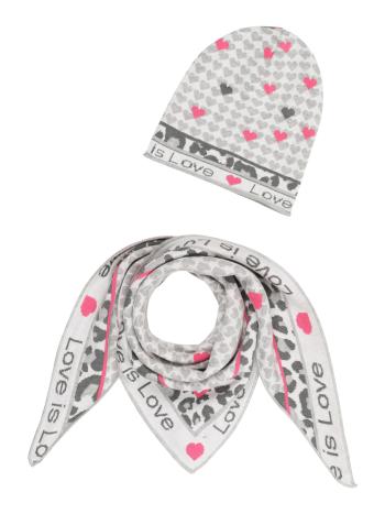 Zwillingsherz Sapka 'Love is Love'  szürke / világosszürke / sötétszürke / málna