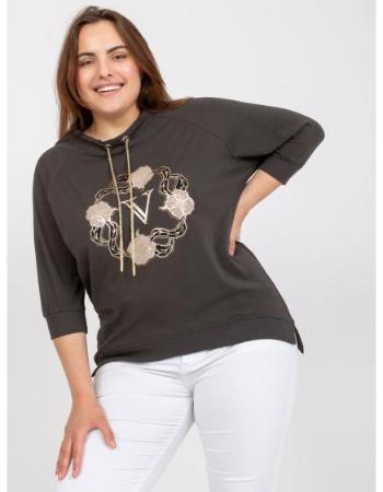 Dámská halenka s potiskem plus size MARLA khaki  