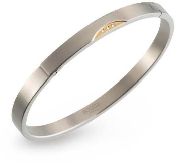 Boccia Titanium Pevný titanový náramek s diamanty 03006-03