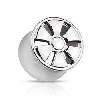 Plug do ucha z ocele - sedlový, dizajn ELEKTRÓNY - Hrúbka piercingu: 16 mm