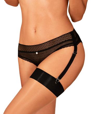 Sexy kalhotky Lanelia garter panties - Obsessive XL/XXL Černá