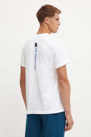 Bavlněné tričko The North Face Vertical SS Tee bílá barva, s potiskem, NF0A89FPFN41