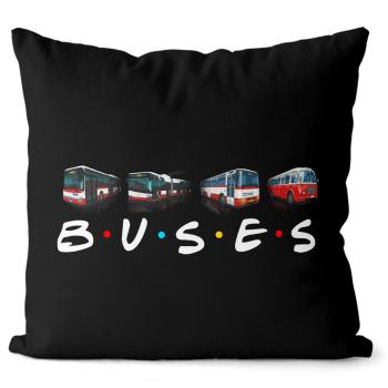 Polštář Buses (Velikost: 55 x 55 cm)