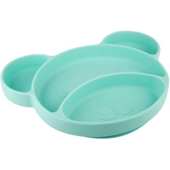 Canpol babies Suction plate Bear dělený talíř s přísavkou Turquoise 500 ml
