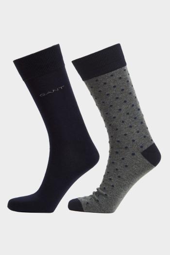 PONOŽKY GANT DOT AND SOLID SOCKS 2-PACK CHARCOAL MELANGE