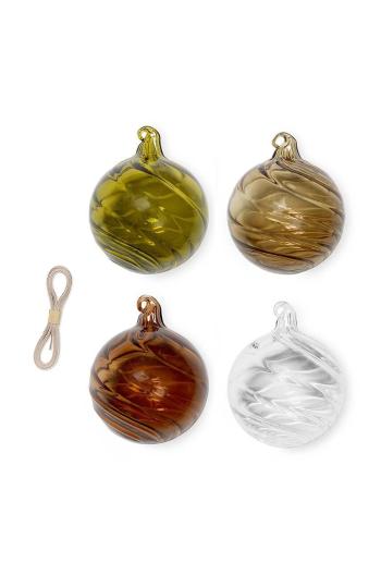 Sada vánočních ozdob ferm LIVING Twirl Ornaments 4-pack