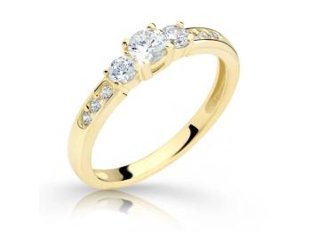 Cutie Jewellery Půvabný prsten ze žlutého zlata se zirkony Z6806-2360-10-X-1 52 mm