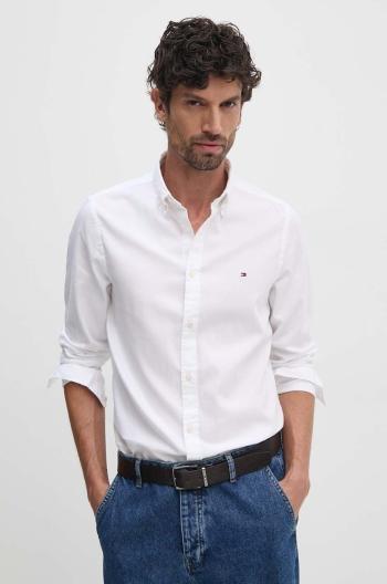 Bavlněná košile Tommy Hilfiger bílá barva, slim, s límečkem button-down, MW0MW34568