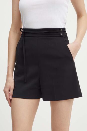 Kraťasy Patrizia Pepe dámské, černá barva, hladké, high waist, 8P0654 A6F5