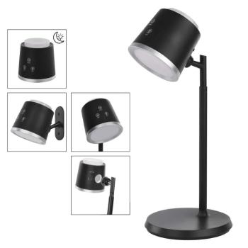 EMOS Černá LED stolní nabíjecí magnetická lampa 4v1 6W Z7636B