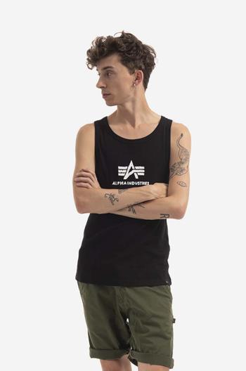 Bavlněné tričko Alpha Industries černá barva, 176545.95-black