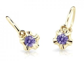 Cutie Jewellery Zlaté dětské náušnice C2158-10-X-1 fialová