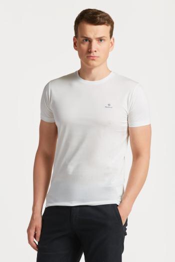 TRIČKO GANT SLIM MERCERIZED SS T-SHIRT WHITE