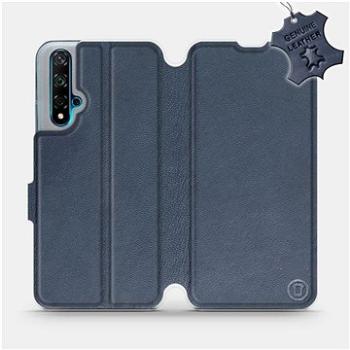 Flip pouzdro na mobil Huawei Nova 5T - Modré - kožené -   Blue Leather (5903516056835)