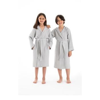 Szürke muszlin gyerek fürdőköpeny 9-10 év Muslin – Foutastic