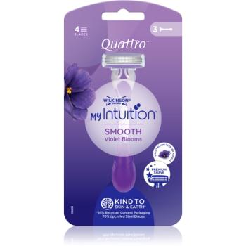 Wilkinson Sword Quattro for Women My Intuition Smooth jednorázová holítka Violet Blooms 3 ks