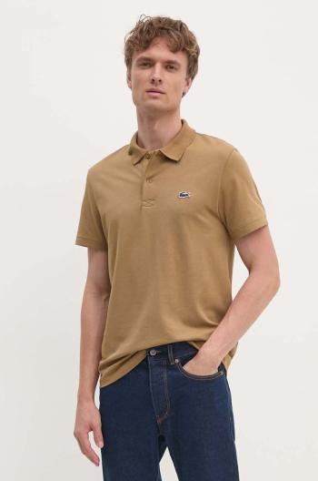 Polo tričko Lacoste hnědá barva, DH5522