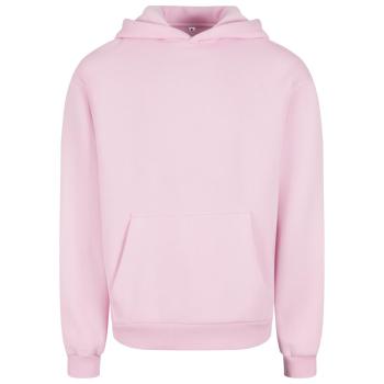 Build Your Brand Hebká pánská mikina přes hlavu Fluffy - Jemně růžová | 5XL