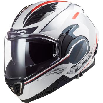 Výklopná moto přilba LS2 FF900 Valiant II Hub P/J  Gloss White Silver  S (55-56)