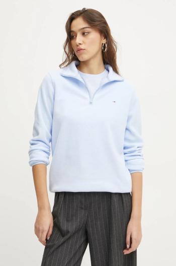 Mikina Tommy Jeans dámská, modrá barva, hladká, DW0DW19751
