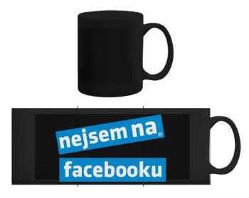 Černý hrnek Nejsem na Facebooku