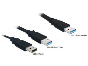 Delock kábel USB 3.0-A apa &amp;gt; USB 3.0-A apa + USB 2.0-A apa...