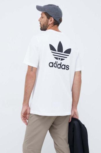 Bavlnené tričko adidas Originals biela farba, s potlačou