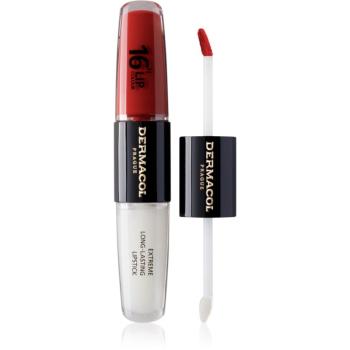 Dermacol 16H Lip Colour dlouhotrvající rtěnka a lesk na rty odstín 34 Vibrant Red 2x4 ml