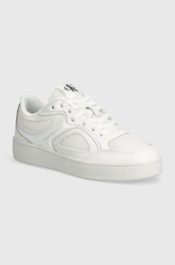 Sneakers boty Calvin Klein Jeans BASKET CUPSOLE LOW MIX IN MET bílá barva, YW0YW01387