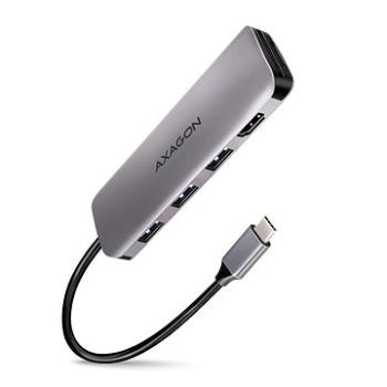 AXAGON HMC-HCR3A 5-in-1 Hub, USB-C 5Gbps, 4x USB-A, HDMI 4k/30Hz, SD/microSD, USB-C cable 20 cm (HMC-HCR3A)