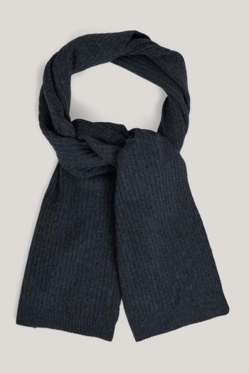 ŠÁLA GANT FINE KNIT WOOL SCARF CHARCOAL MELANGE