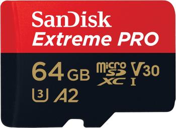 Memóriakártya SanDisk microSDXC 64 GB Extreme PRO + Rescue PRO Deluxe + SD adapter