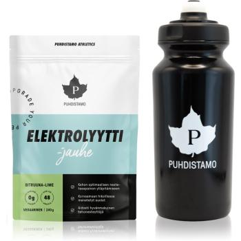 Puhdistamo Electrolyte Powder + láhev sportovní nápoj s elektrolyty příchuť Lemon lime