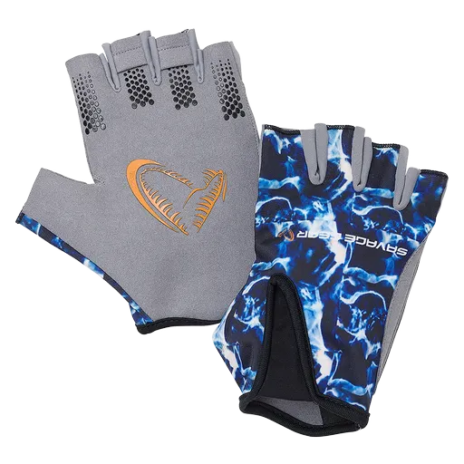 Savage gear rukavice marine half glove sea blue - m